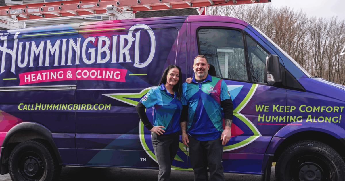 Image of a Hummingbird Heating, Cooling, Plumbing & Electric work truck