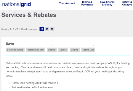 National Grid Services and Rebates